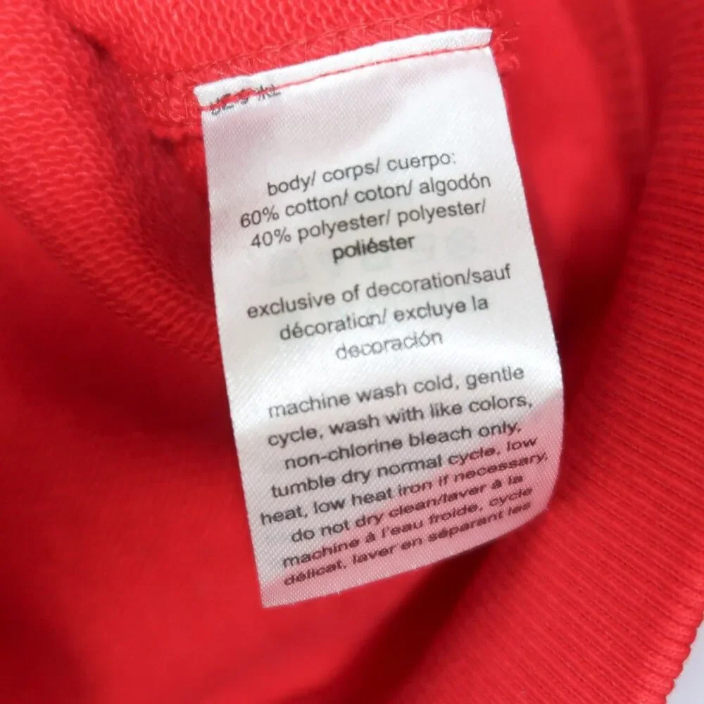Tommy Hilfiger Womens Hoodie Red Size Medium Zip Up Pullover French Terry Preppy
